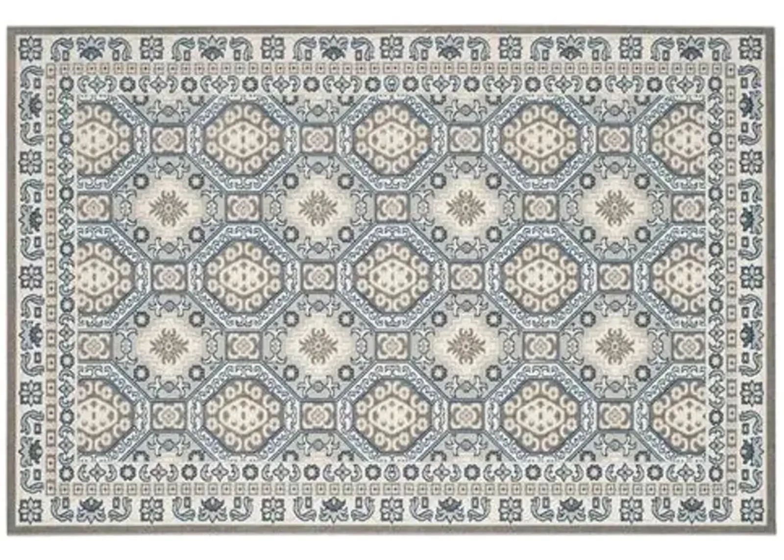 Florentin Rug - Silver/Blue - Gray - Gray