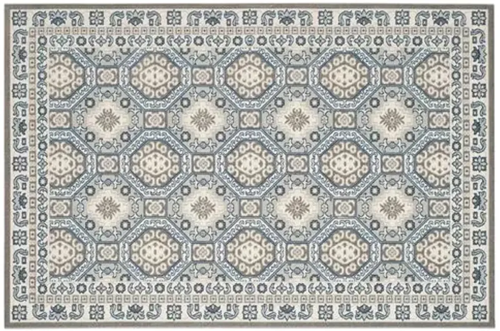 Florentin Rug - Silver/Blue - Gray - Gray