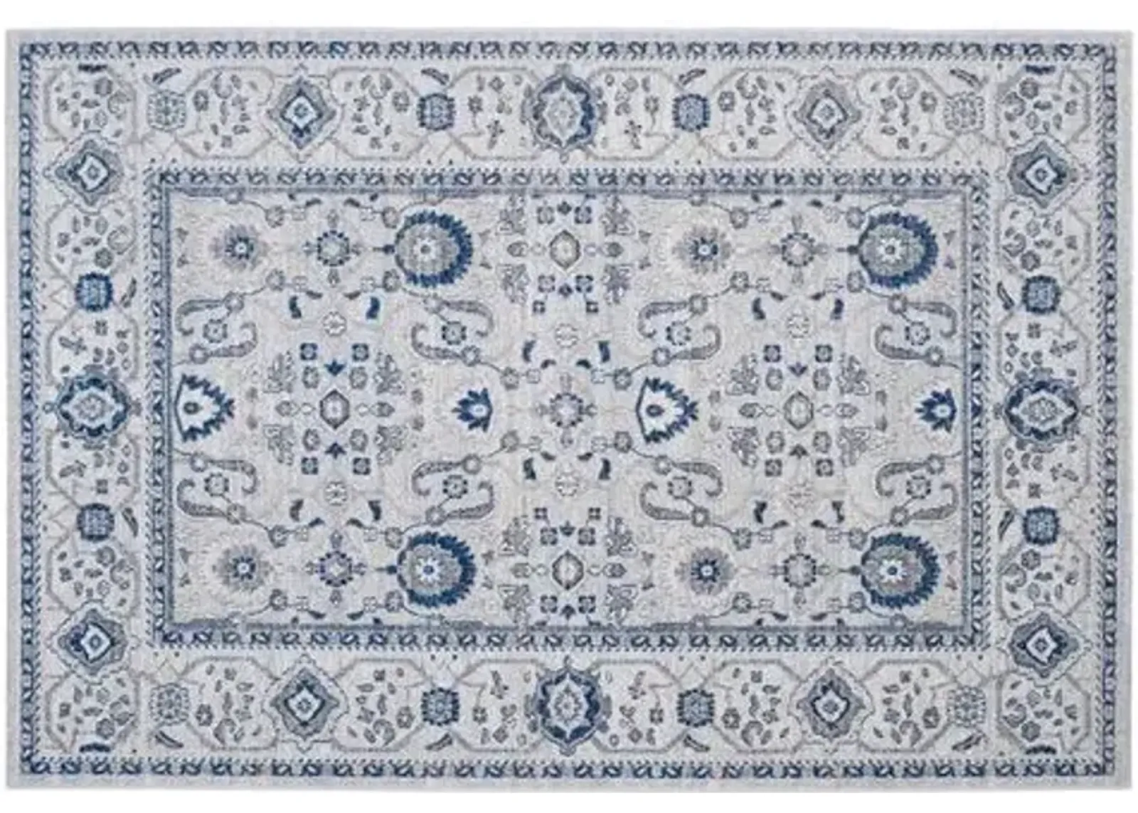 Cortez Jute-Blend Rug - Silver/Blue - Blue