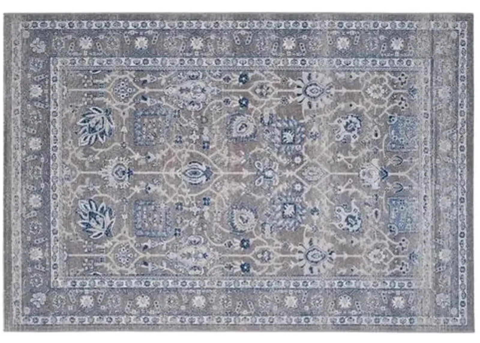 De Beque Jute-Blend Rug - Gray/Blue - Gray