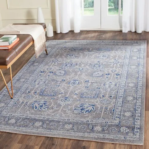 De Beque Jute-Blend Rug - Gray/Blue - Gray