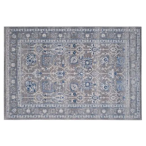 De Beque Jute-Blend Rug - Gray/Blue - Gray