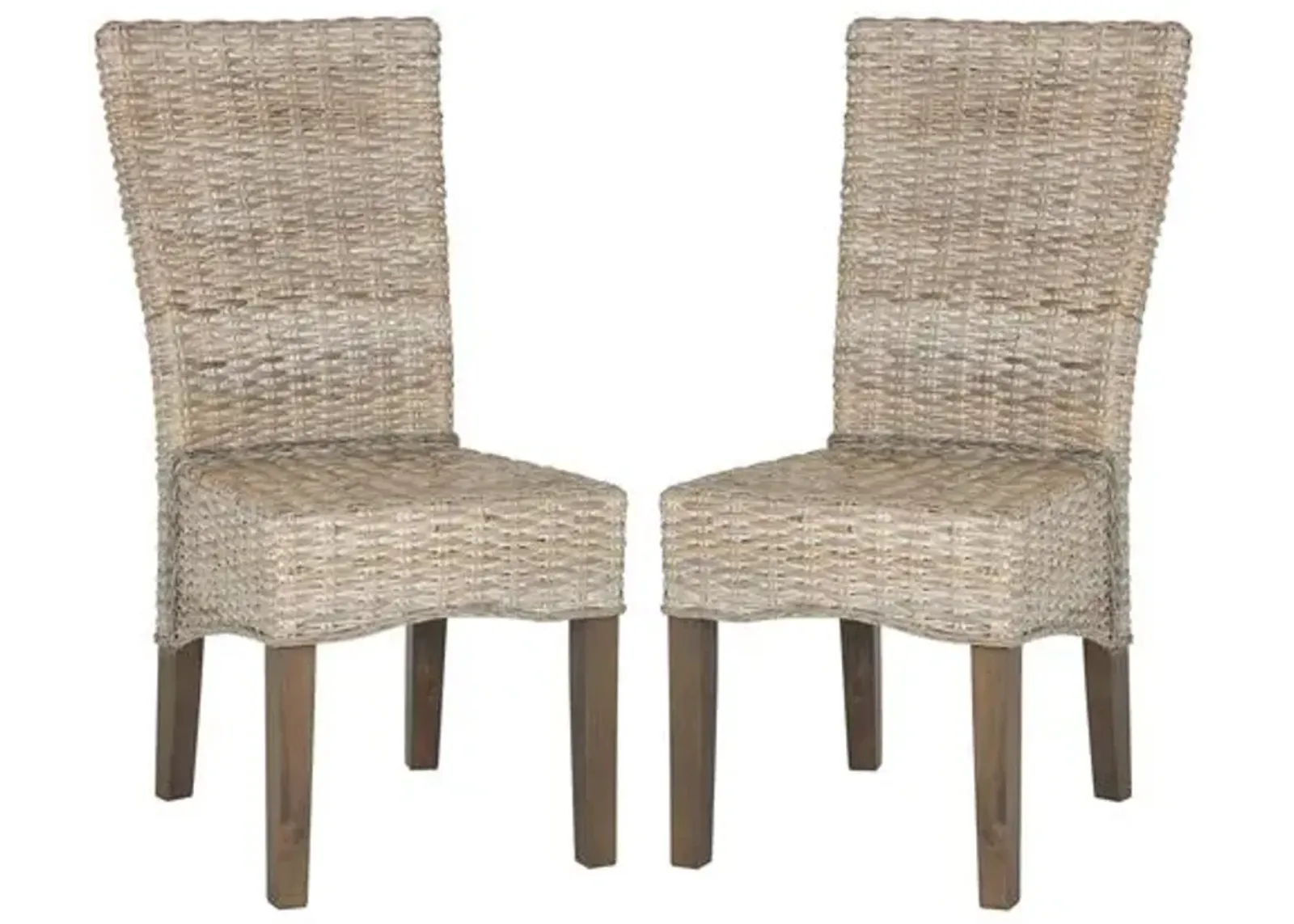 Set of 2 Odion Rattan Side Chairs - Whitewas - Brown