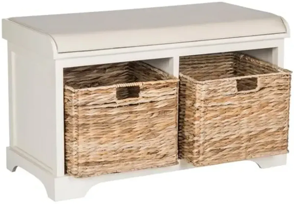 Loren Storage Bench - White