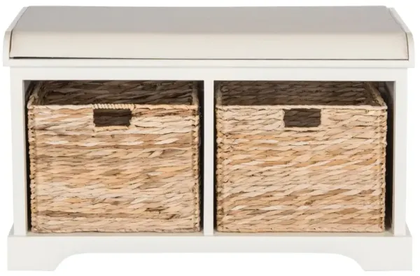 Loren Storage Bench, White