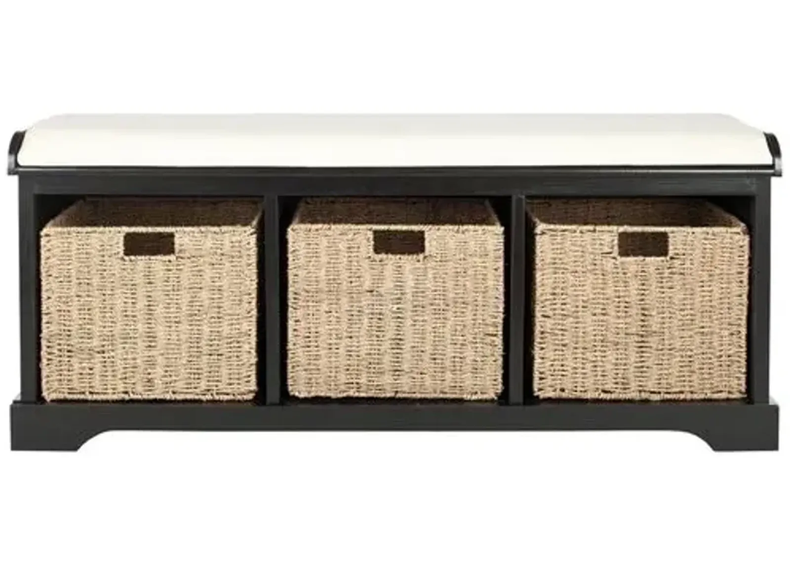 Loren 47"W Storage Bench - Black/Ivory