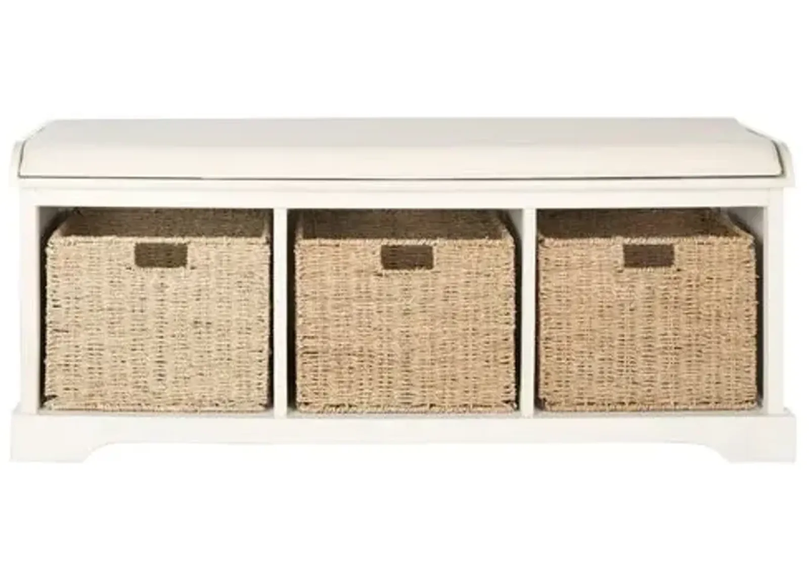 Loren 47"W Storage Bench - White