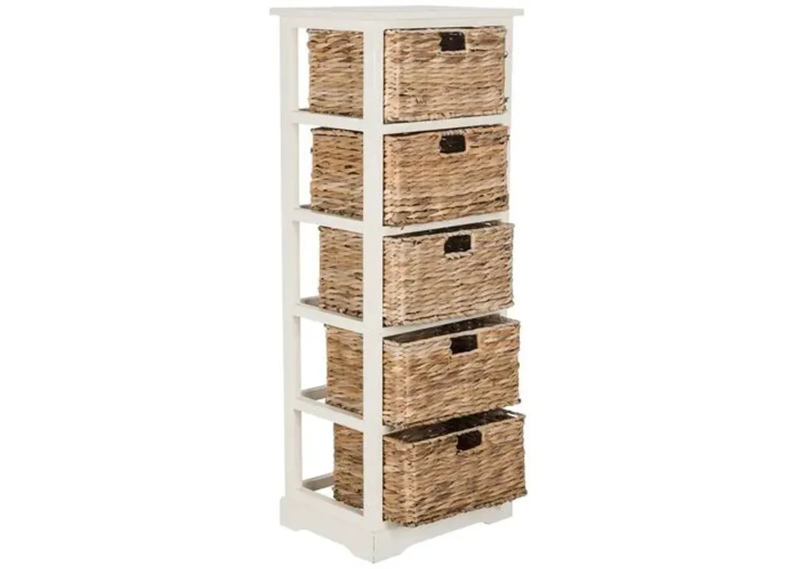 Everly 5-Basket Storage Unit - White