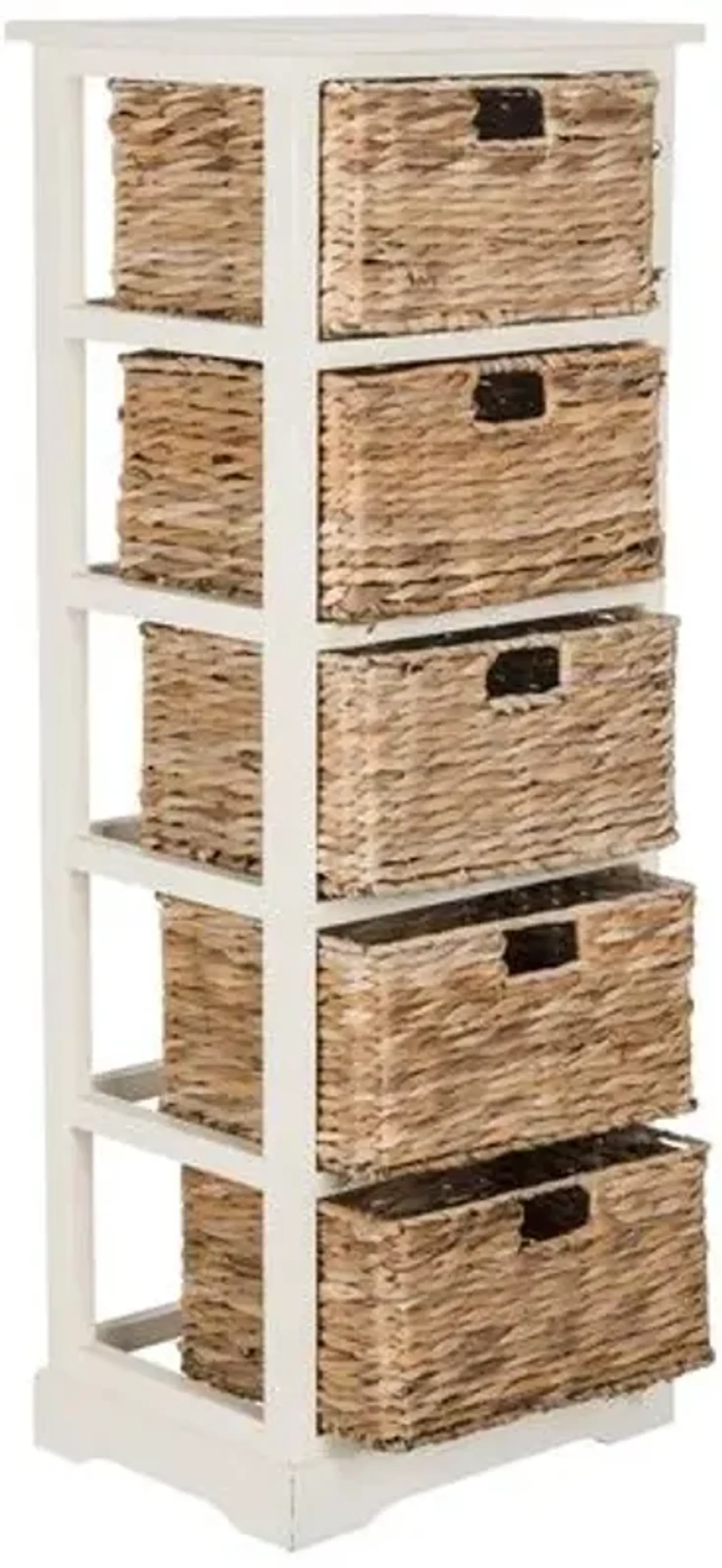 Everly 5-Basket Storage Unit - White