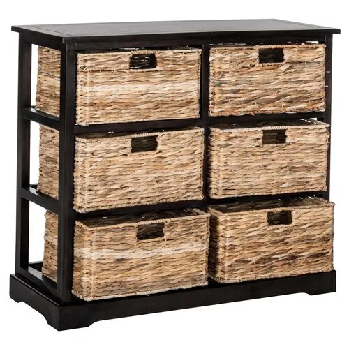 Willow 6-Basket Storage Unit - Black