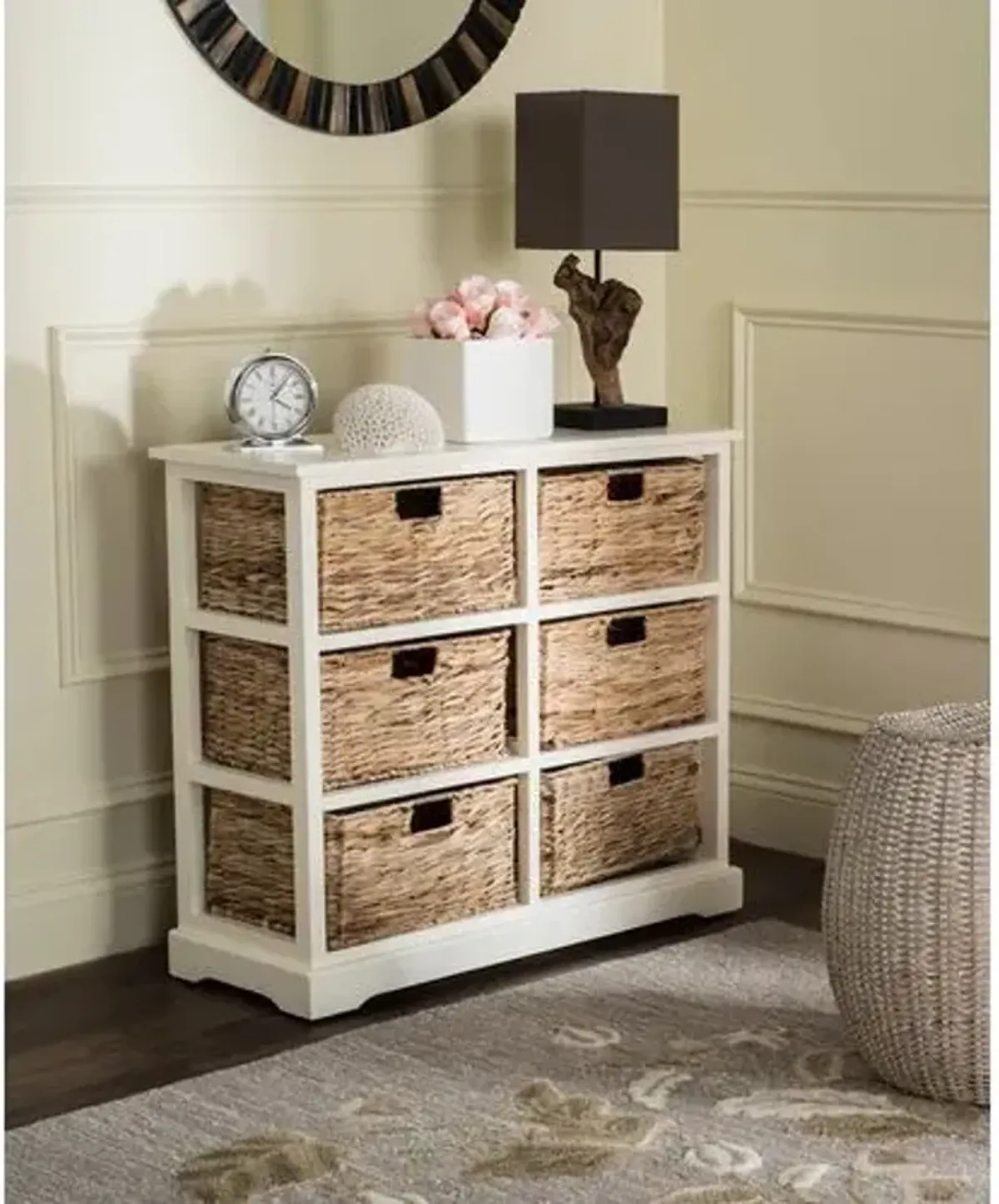 Willow 6-Basket Storage Unit - Off-White