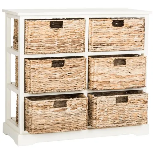 Willow 6-Basket Storage Unit - Off-White