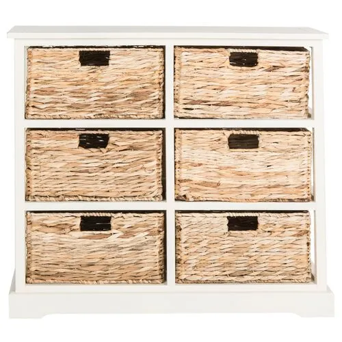 Willow 6-Basket Storage Unit - Off-White