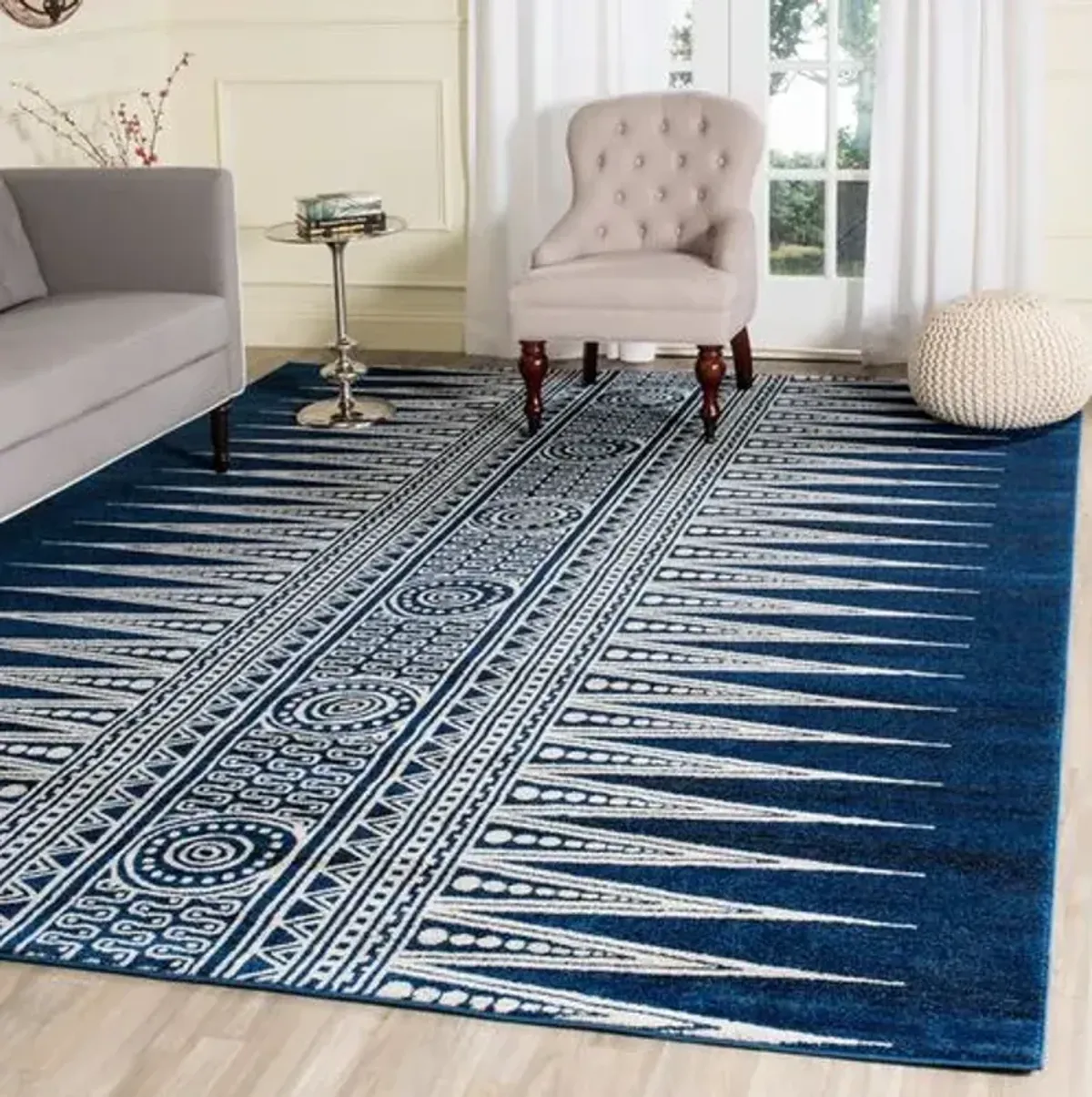 Genoa Rug - Royal/Ivory - Blue - Blue