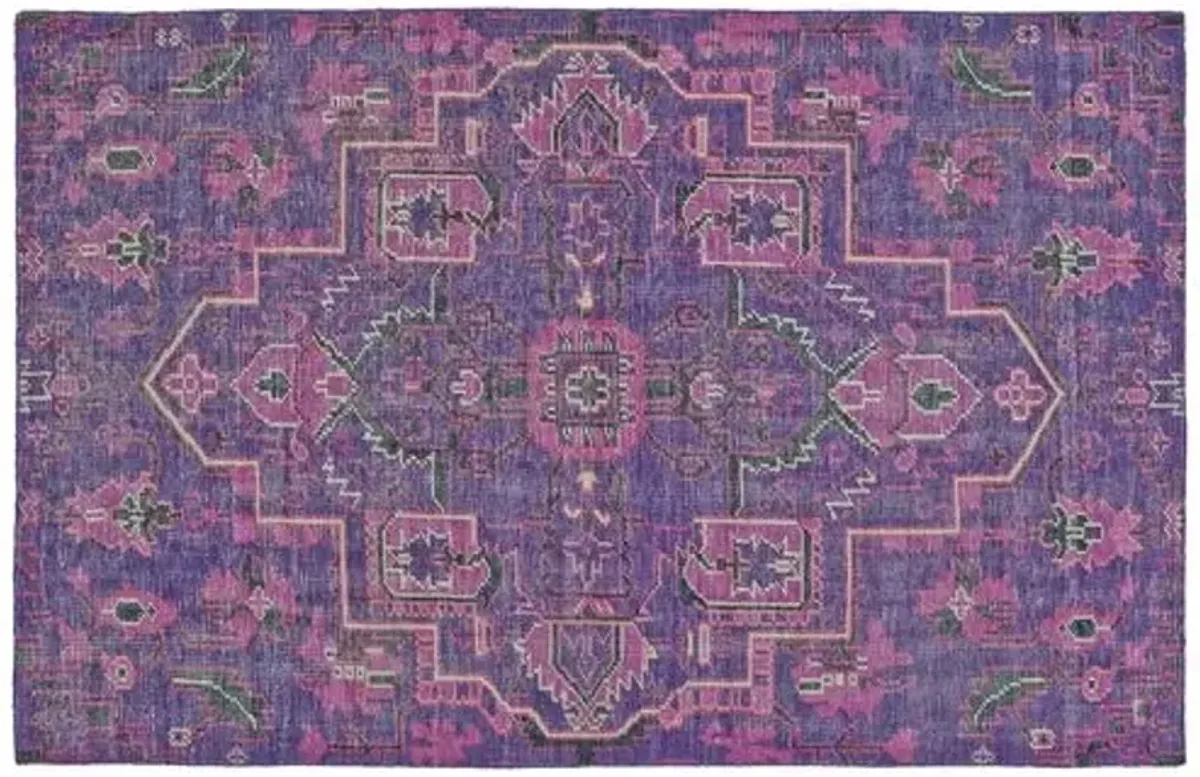 Tacia Hand-Knotted Rug - Purple - Purple