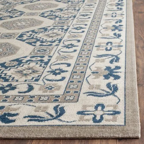 Daly Rug - Blue/Ivory - Ivory