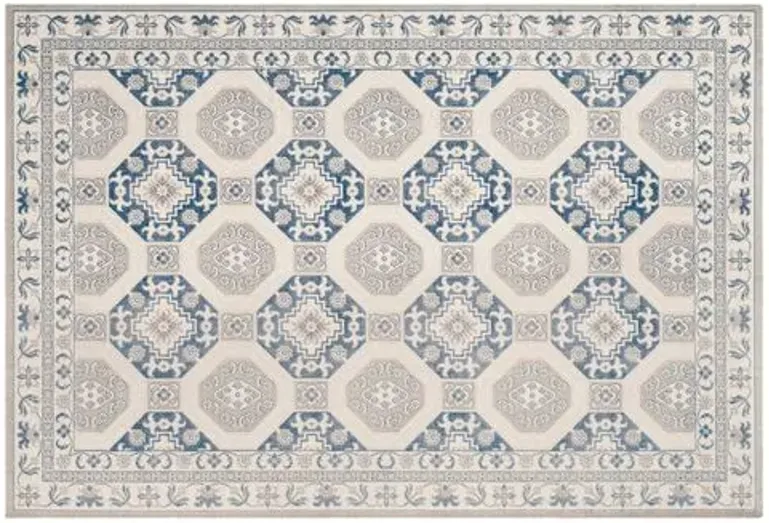 Daly Rug - Blue/Ivory - Ivory