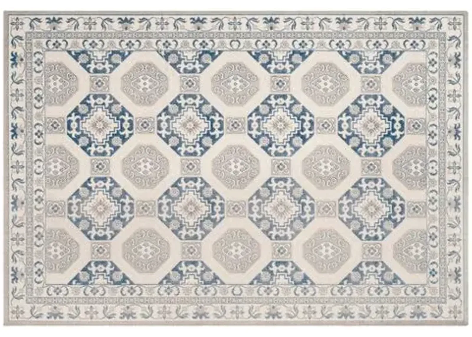 Daly Rug - Blue/Ivory - Ivory