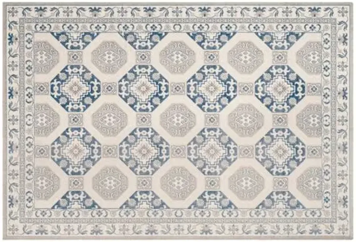 Daly Rug - Blue/Ivory - Ivory