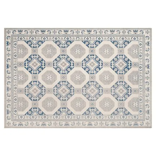 Daly Rug - Blue/Ivory - Ivory