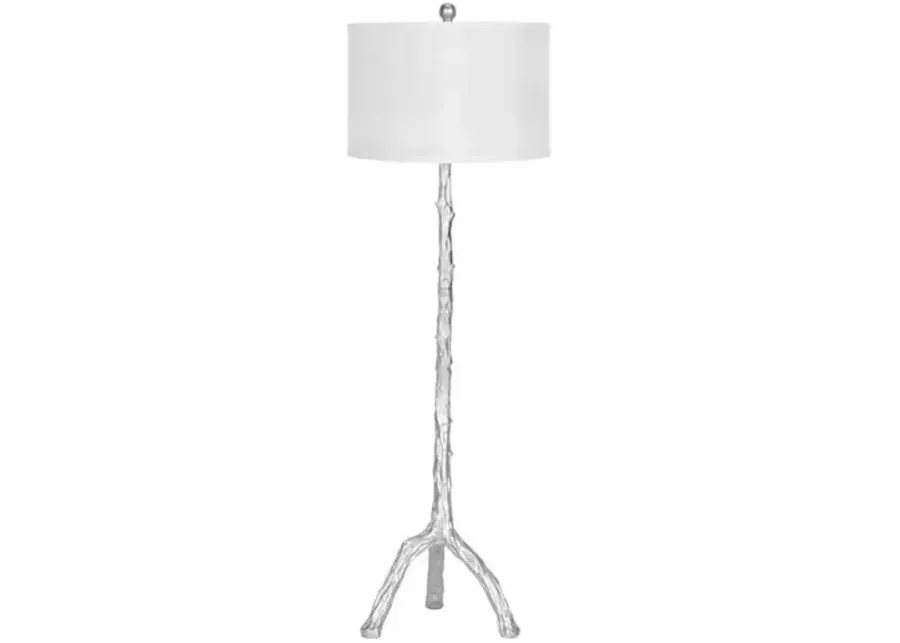 Painted Branch Floor Lamp - Silver