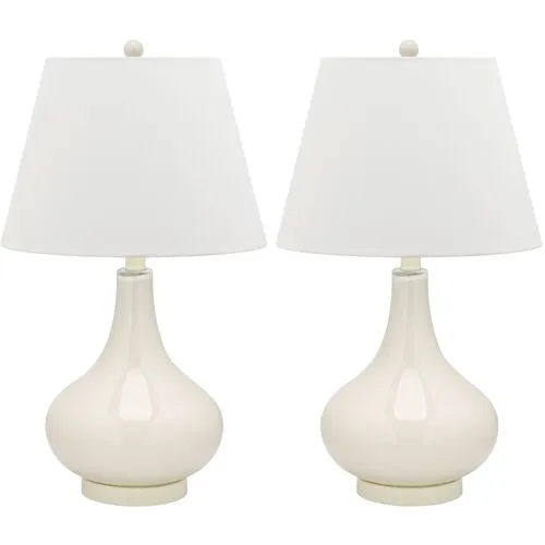 Set of 2 Samira Table Lamps - White