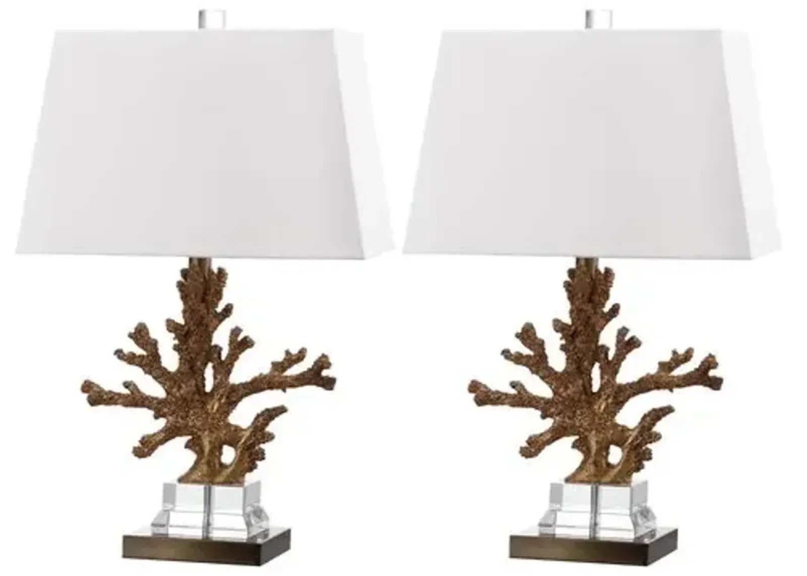 Set of 2 Bashi Table Lamps - Gold/Clear