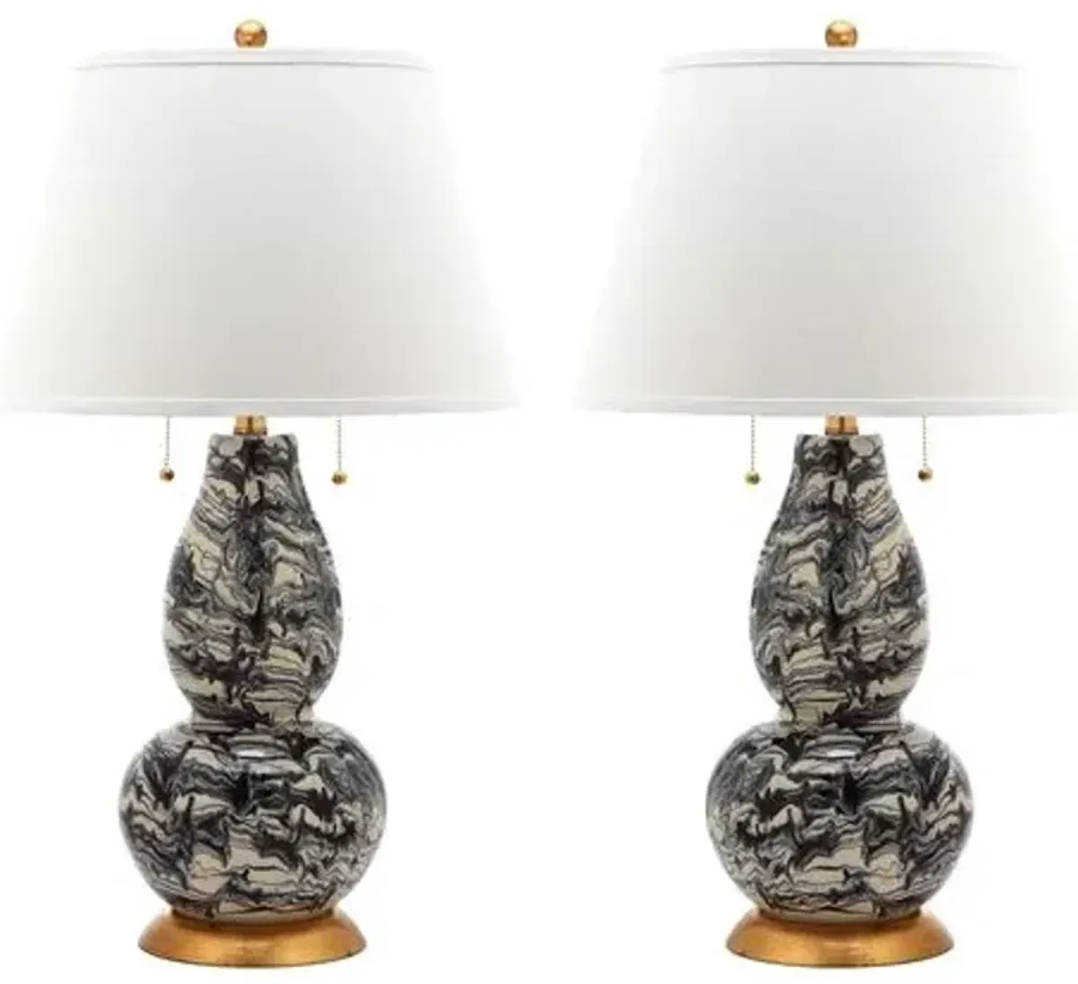 Set of 2 Libby Table Lamps - Black