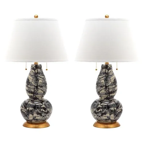 Set of 2 Libby Table Lamps - Black