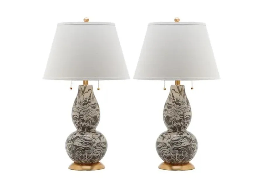 Set of 2 Libby Table Lamps - Grey