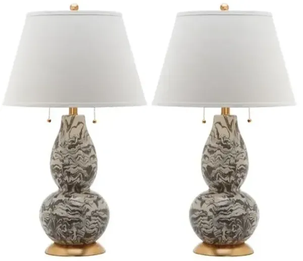 Set of 2 Libby Table Lamps - Grey