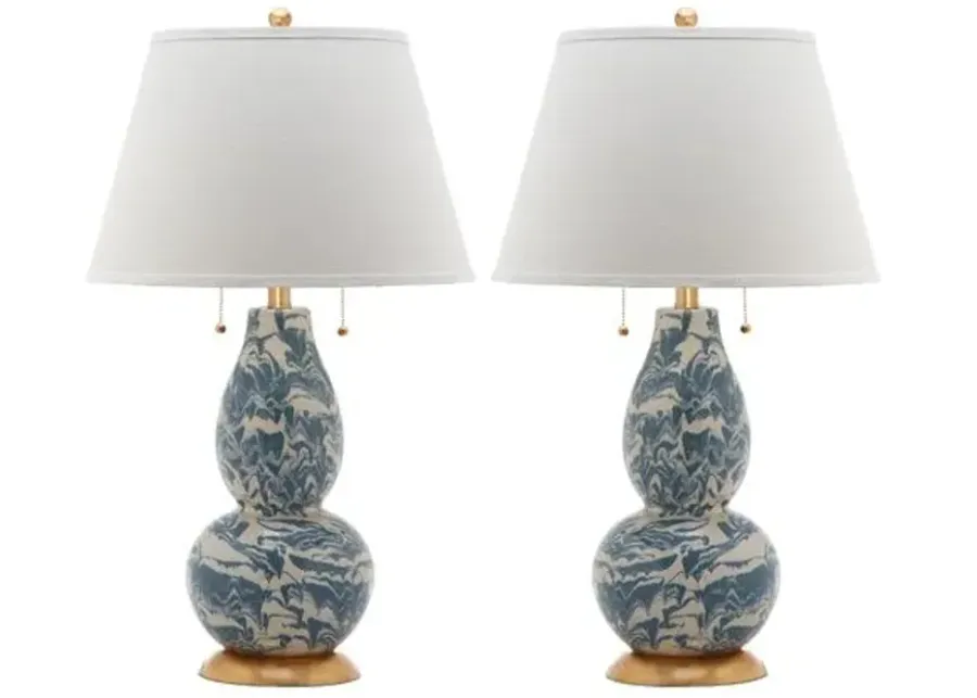 Set of 2 Libby Table Lamps - Blue