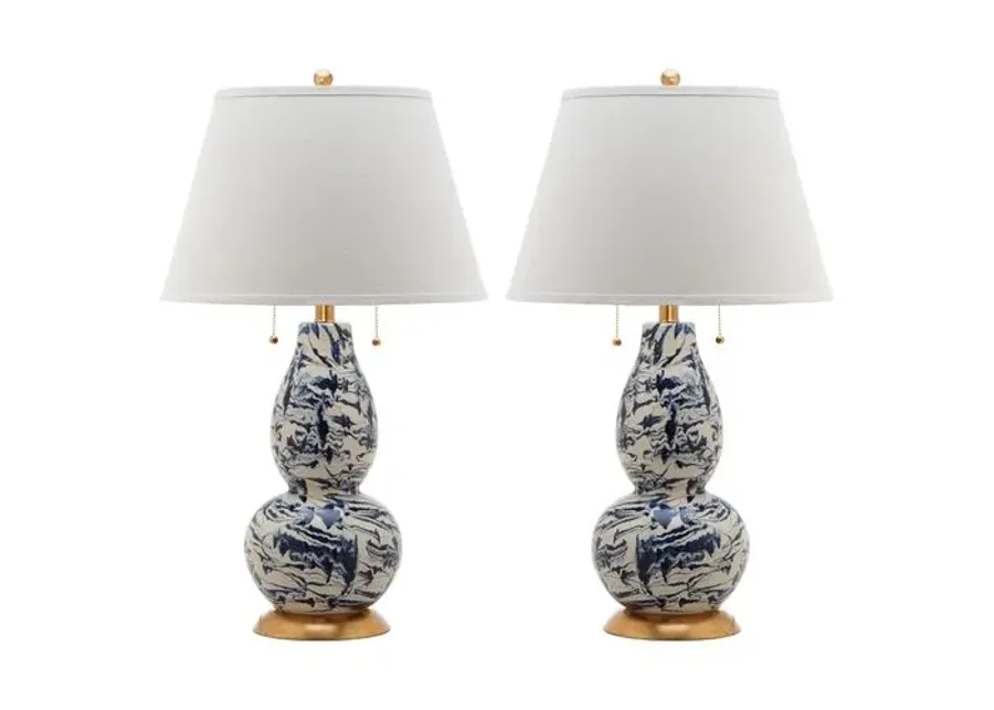 Set of 2 Libby Table Lamps - Navy