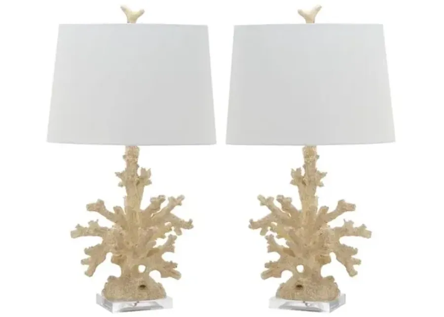 Set of 2 Coral Branch Table Lamps - Natural