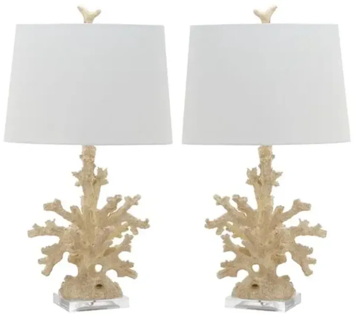 Set of 2 Coral Branch Table Lamps - Natural