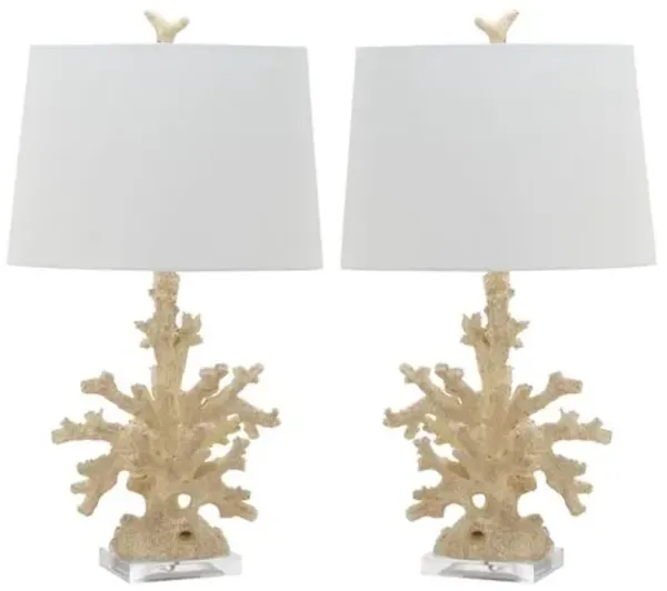 Set of 2 Coral Branch Table Lamps - Natural