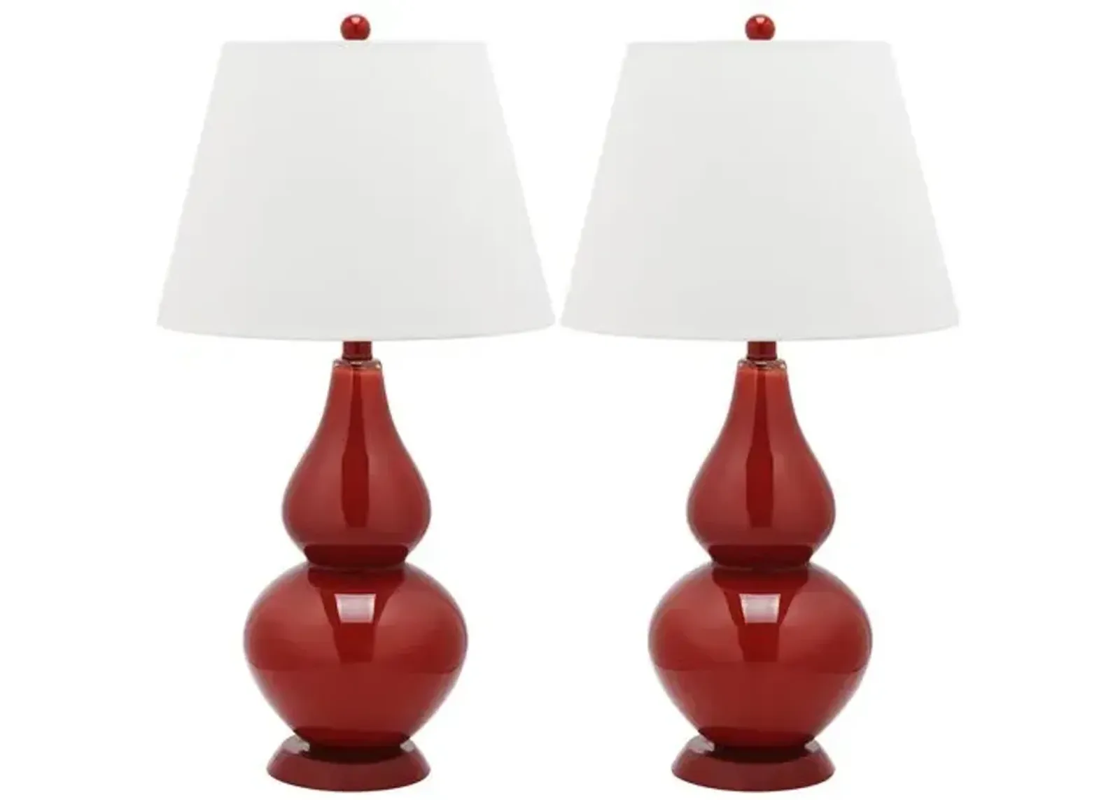 Angela Table Lamp Set - Red