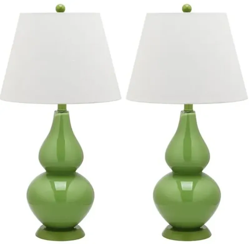 Angela Table Lamp Set - Green