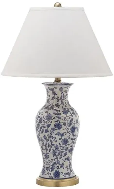 Beijing Floral Lamp Set - White/Blue