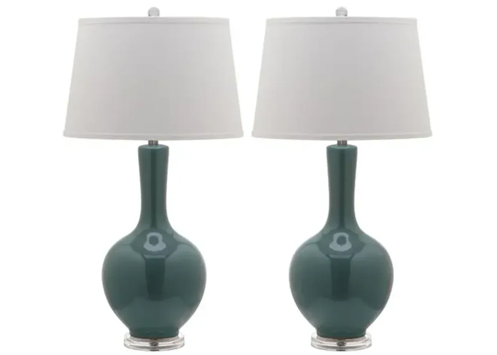 Set of 2 Blanche Table Lamps - Teal