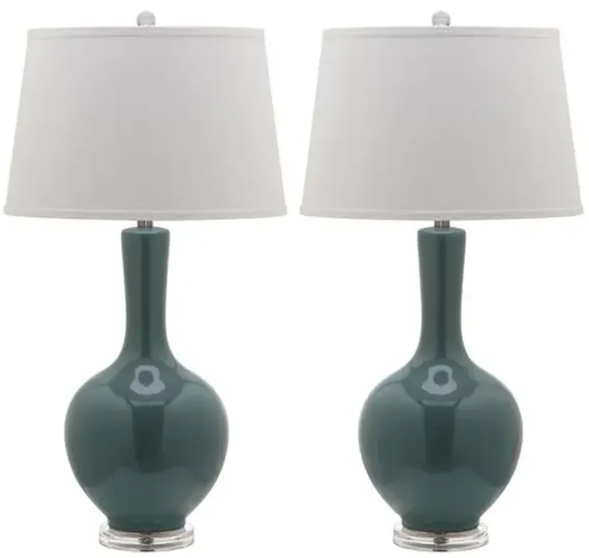 Set of 2 Blanche Table Lamps - Teal