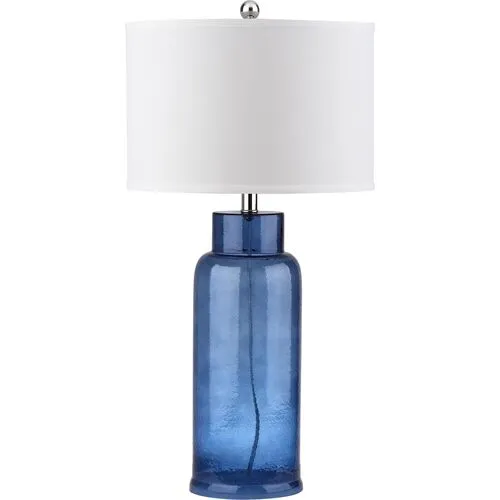 Set of 2 Clara Table Lamp Set - Blue/Silver