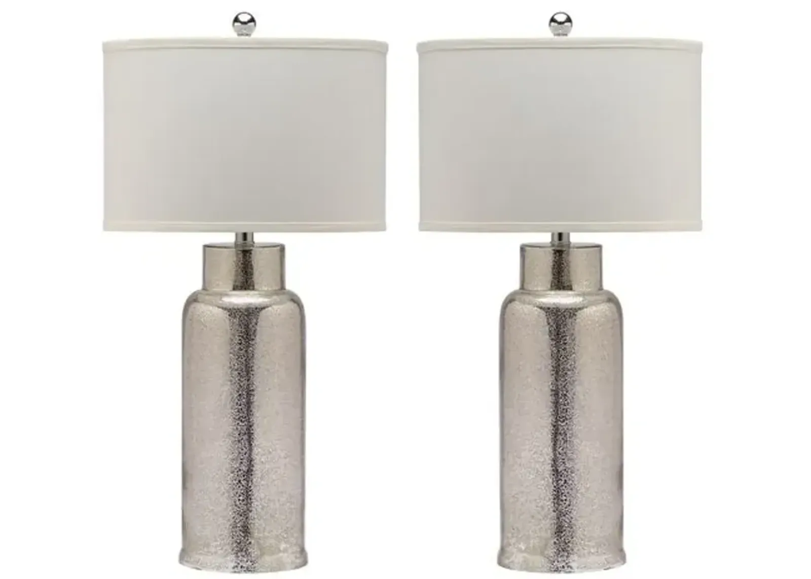 Set of 2 Clara Table Lamp Set - Silver