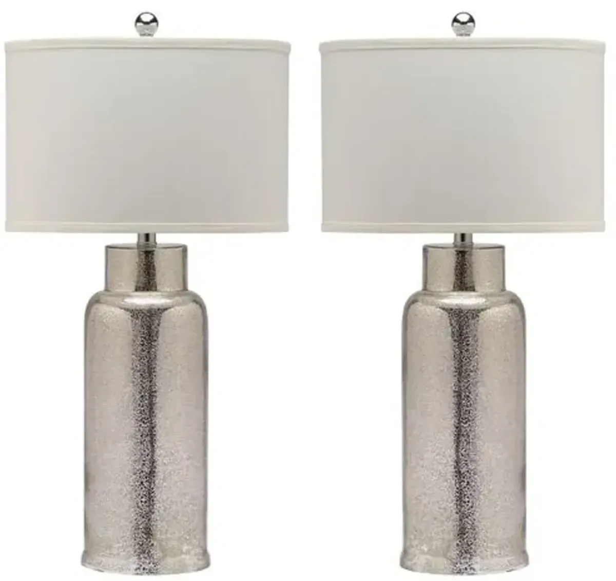 Set of 2 Clara Table Lamp Set - Silver