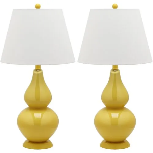 Angela Table Lamp Set - Yellow