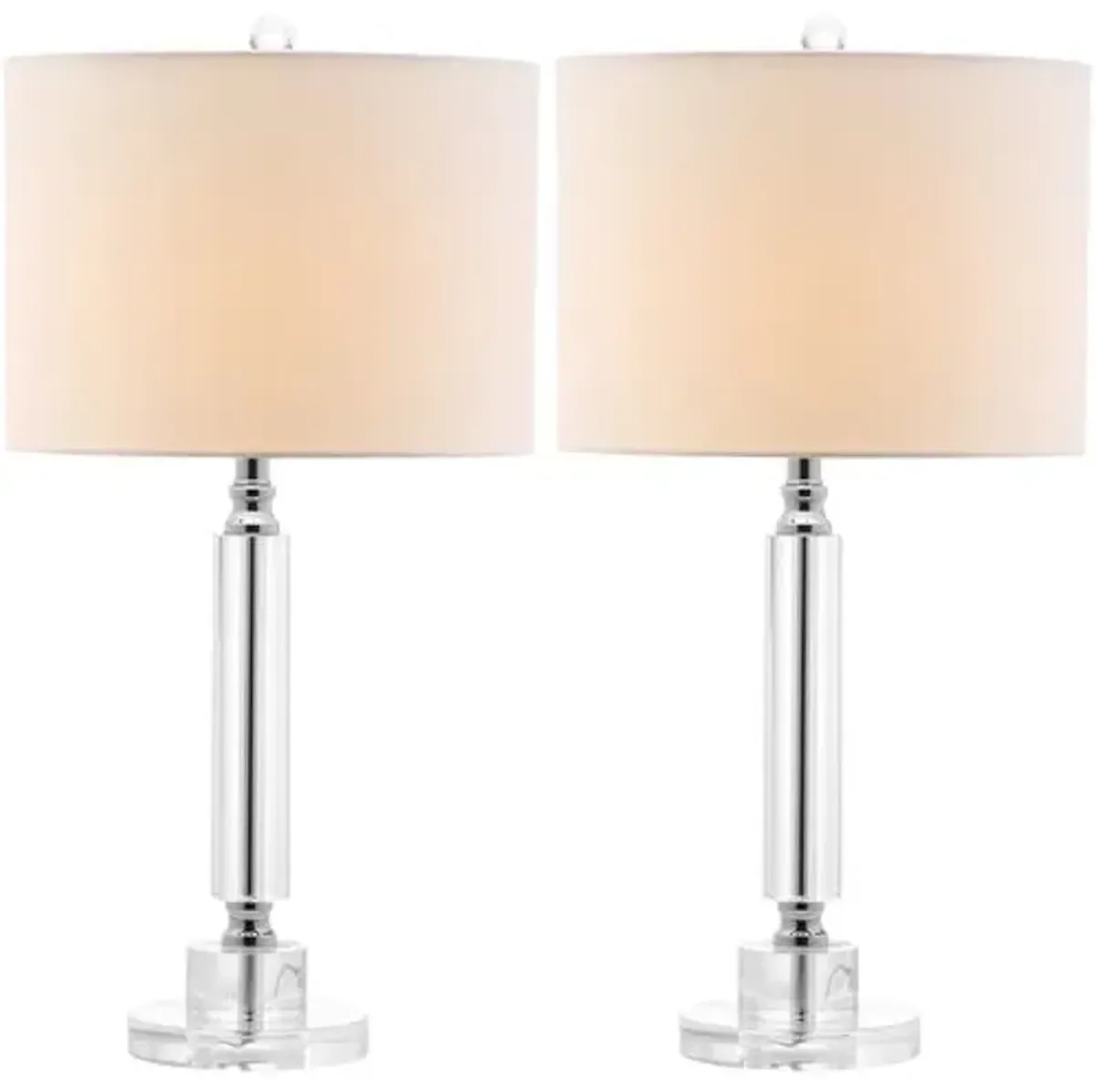 Set of 2 Set of 2 Dora Crystal Table Lamps - Clear/Chrome