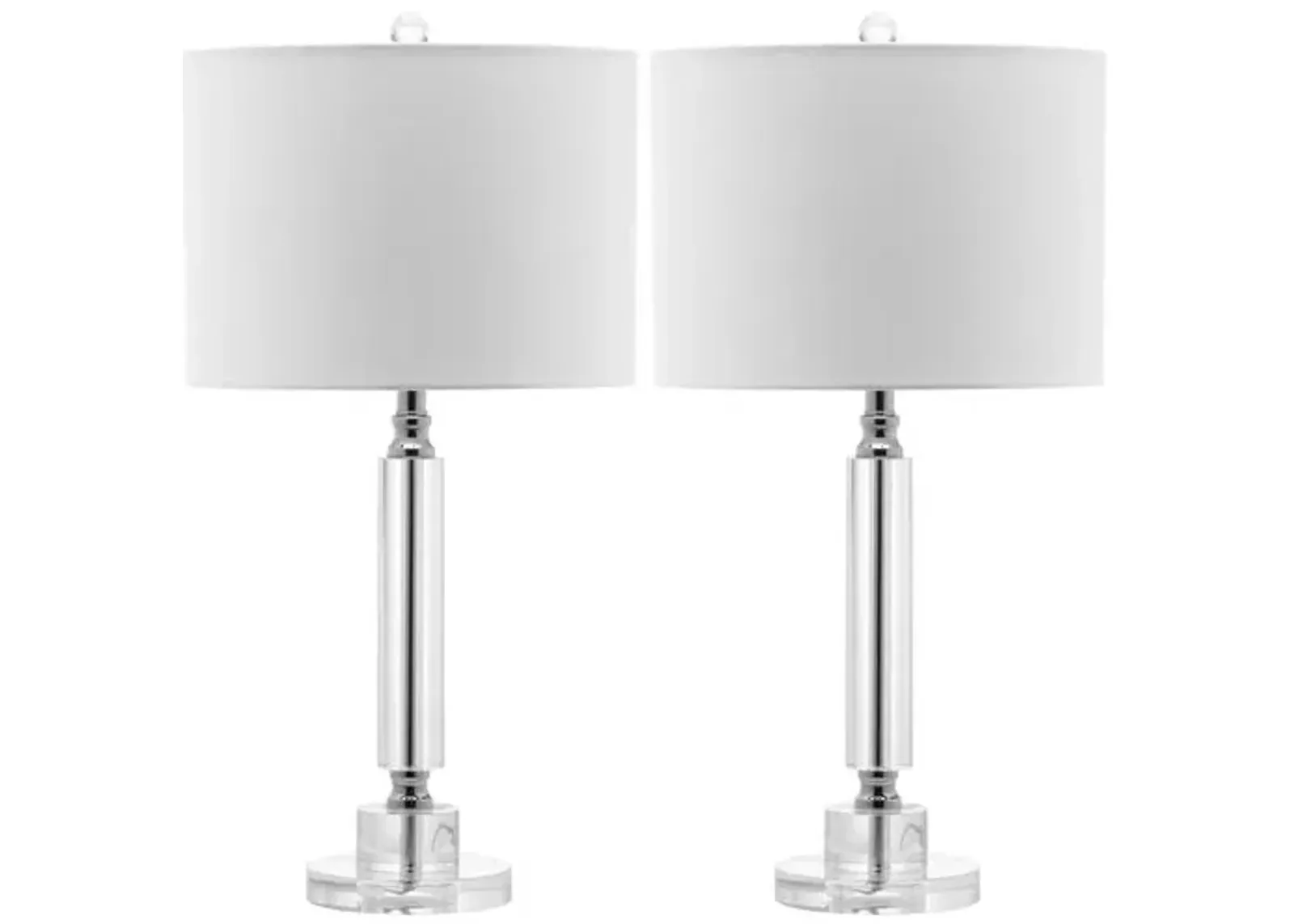 Set of 2 Set of 2 Dora Crystal Table Lamps - Clear/Chrome