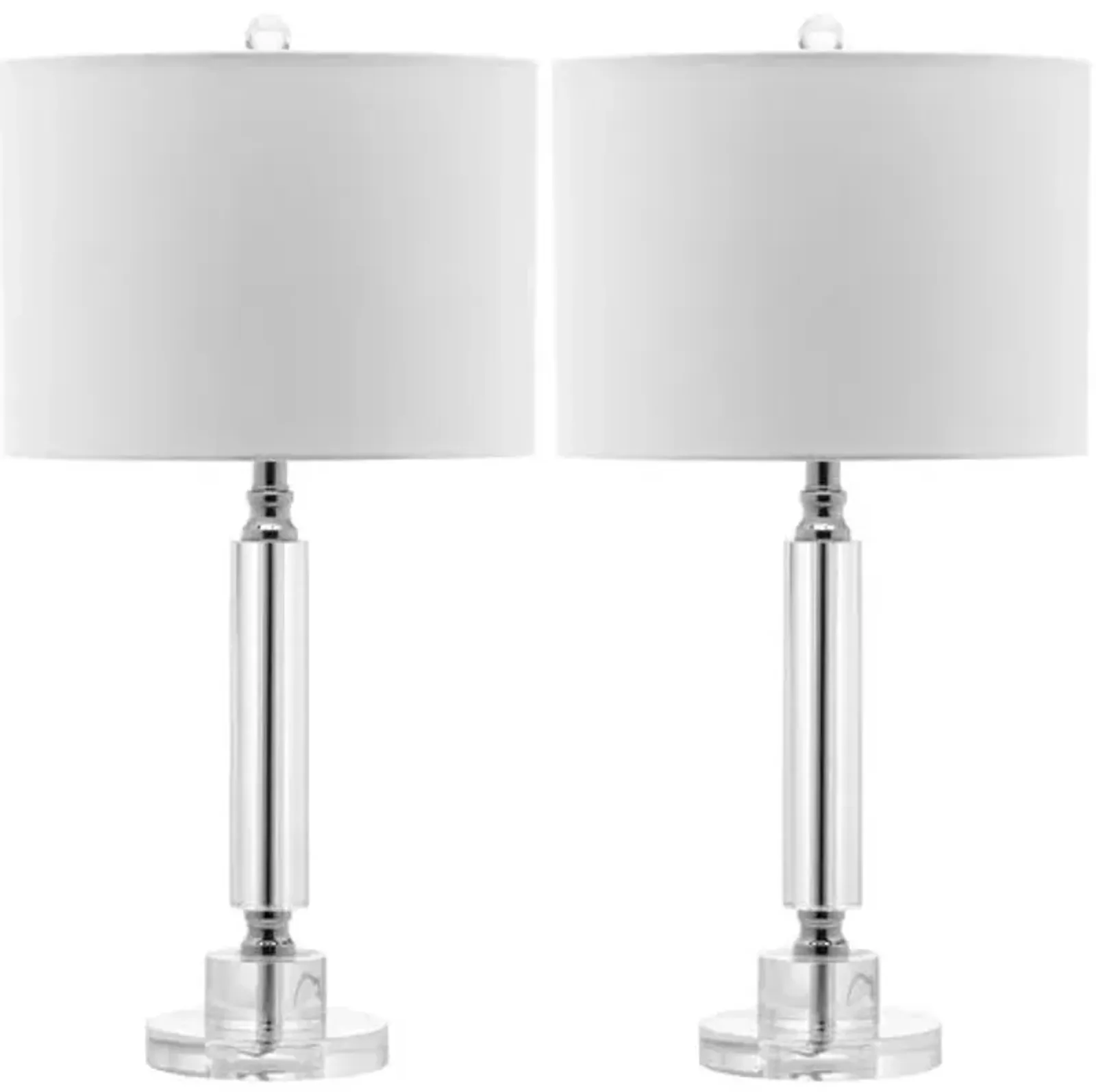 Set of 2 Set of 2 Dora Crystal Table Lamps - Clear/Chrome