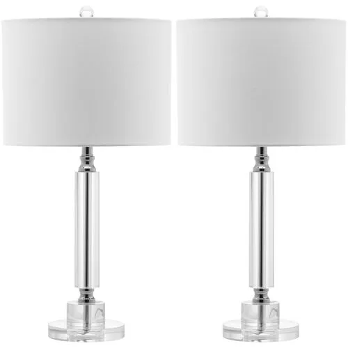 Set of 2 Set of 2 Dora Crystal Table Lamps - Clear/Chrome