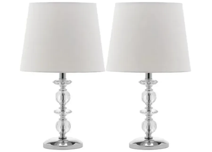 Emma Stacked Lamp Set - Crystal/Chrome